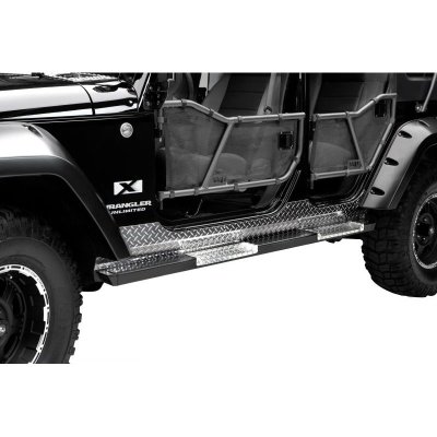 1987 1995 Jeep Wrangler (YJ) Running Boards   WP Warrior Products, 52 in., Direct fit, Powdercoated black