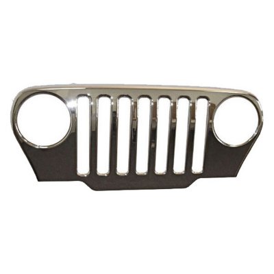 1987 1989 Jeep Wrangler (YJ) Grille Cover   Omix Ada, Direct fit, Chrome, Plastic